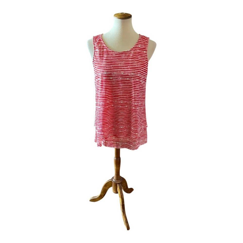 #140, Peck & Peck Red and White Striped Top, size M